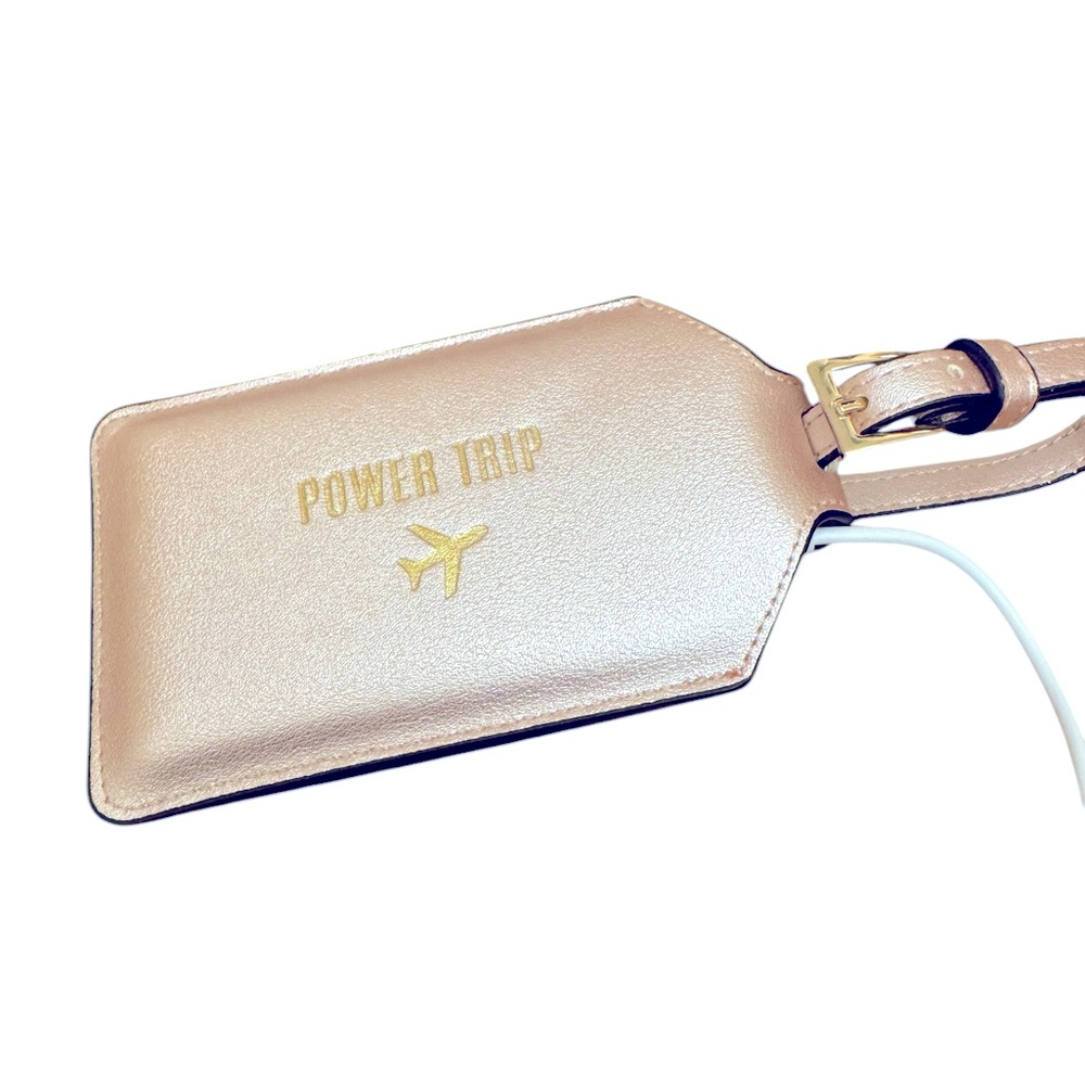 Power Source Luggage Tag. Rose Gold. NEW